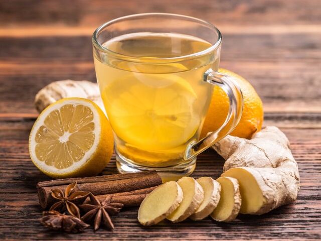 Lemon ginger tea perfectly strengthens the immune system and potency